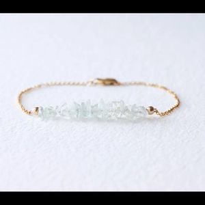 ✨NEW✨ Aquamarine Gemstone With Gold Chain Bracelet